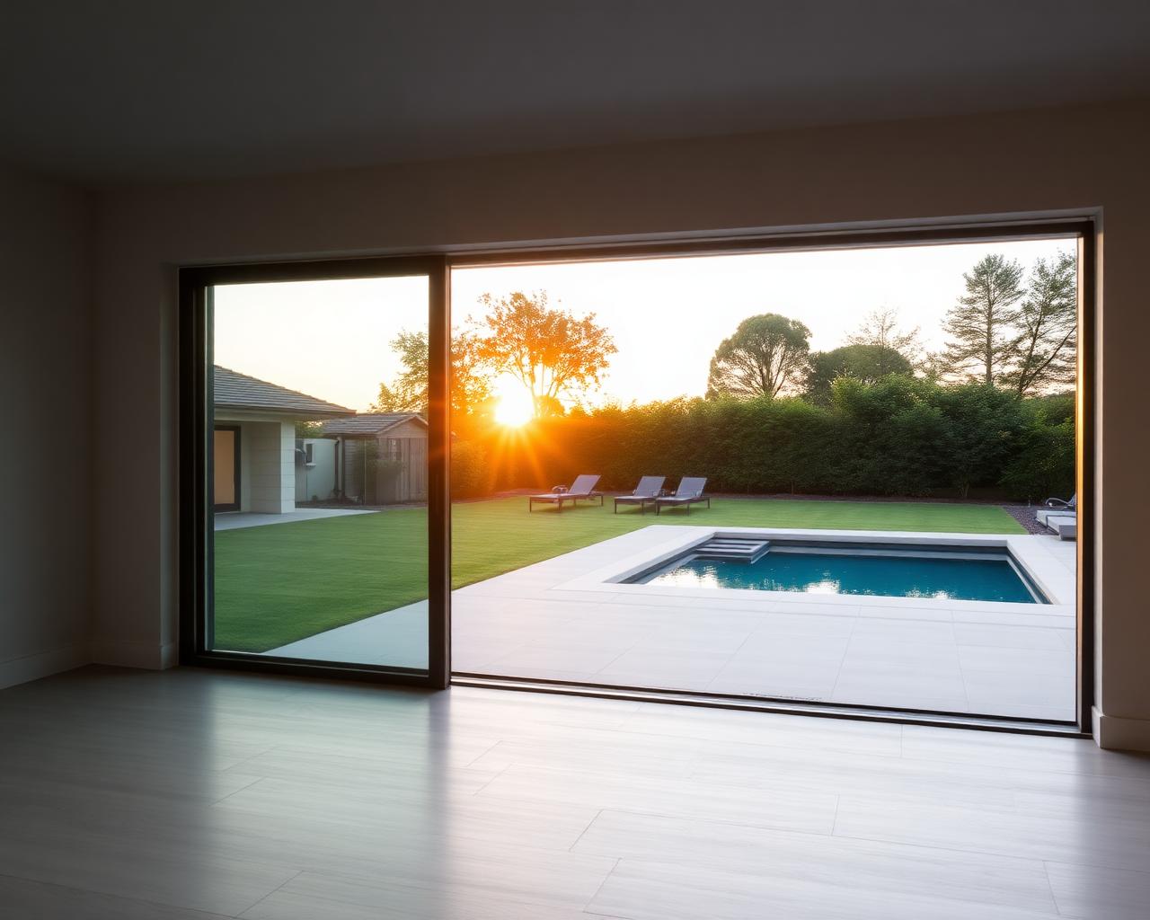Modern sliding glass patio door