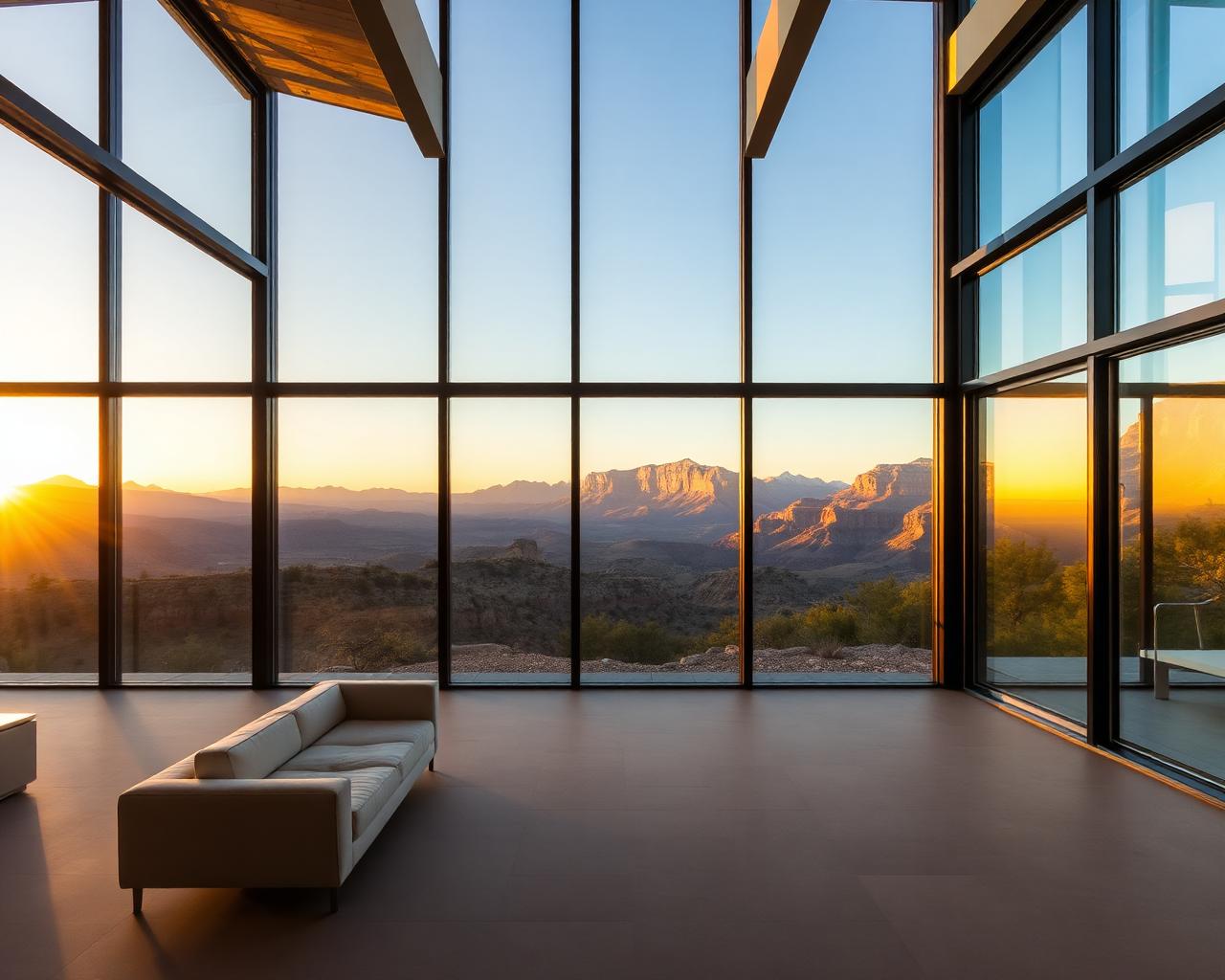 Floor to ceiling residential windows